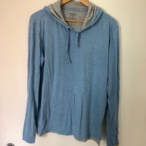 vince double layer hoodie